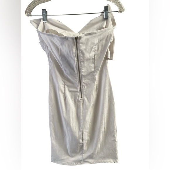 Fashion nova white bow mini strapless dress - Picture 3 of 4